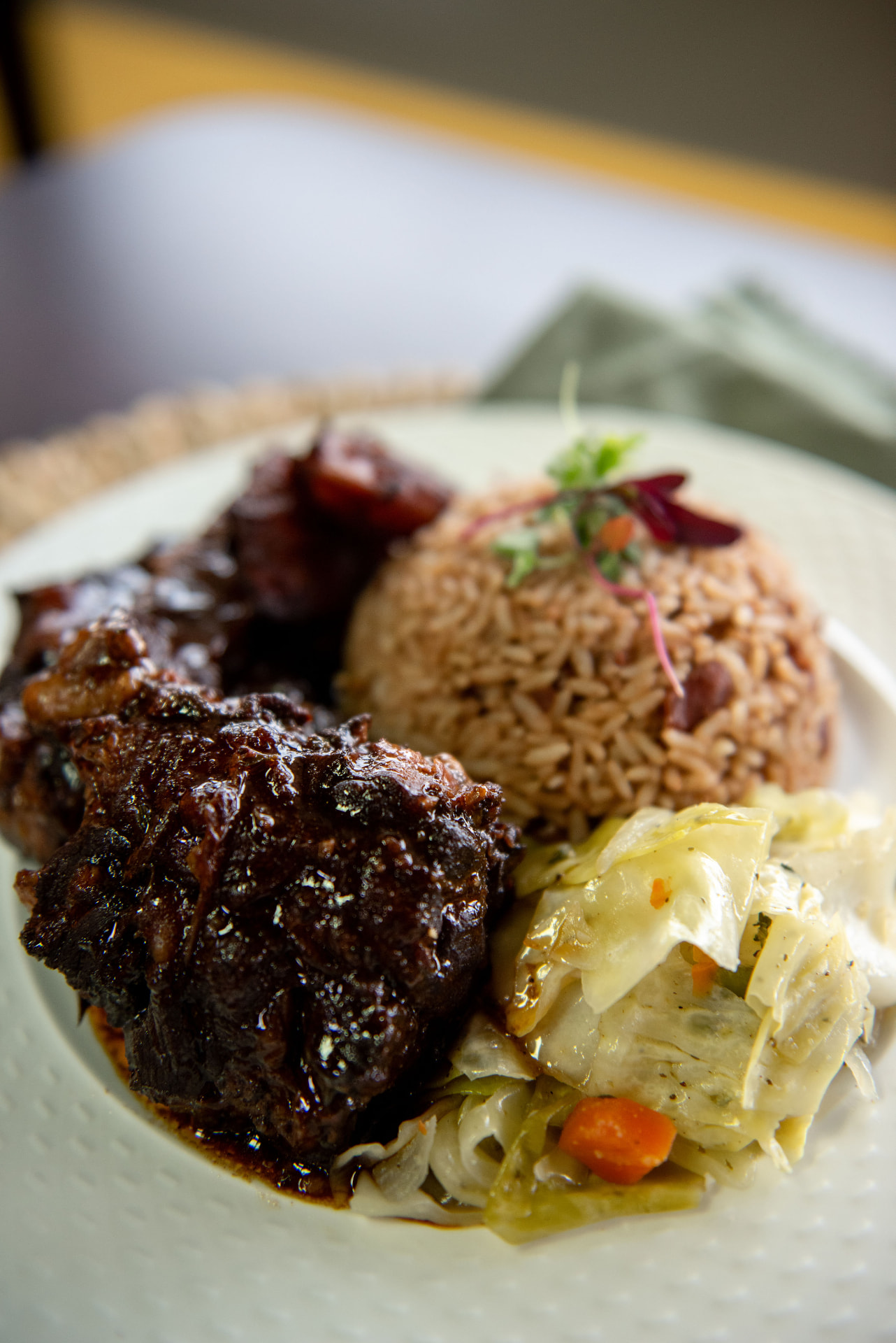 Brown Stew Chicken plate at Mama Spice Jamaican Restaurant